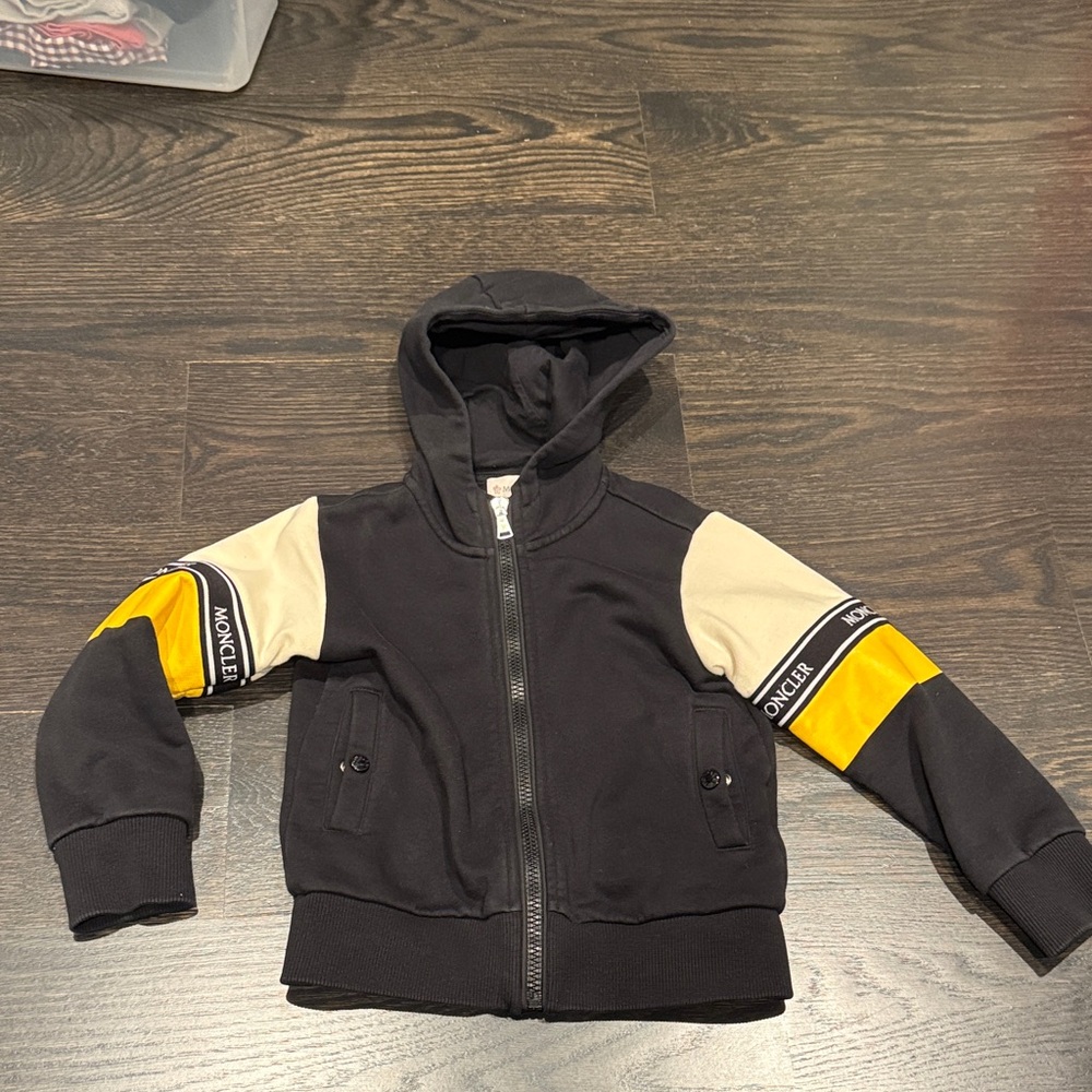 Moncler Kids Black and Yellow Hoodie